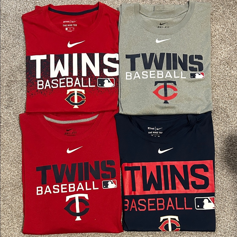 Nike Twins Baseball Mens Tees - Red, Gray, Navy